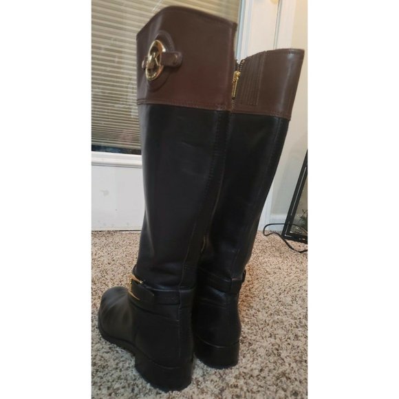 Michael Kors Stockard Tall Black and Brown Boots - Picture 4 of 6